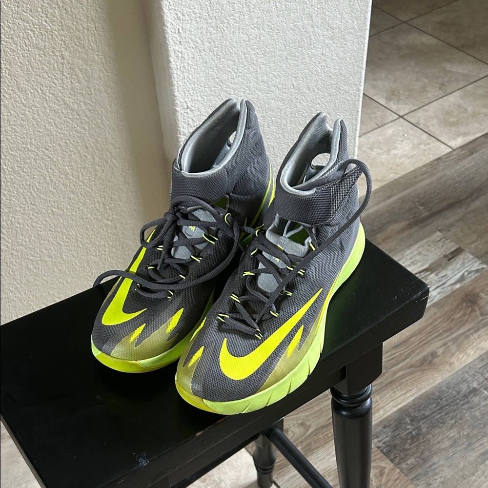 Nike zoom Gray and Yellow High-Top Sneakers 10.5
